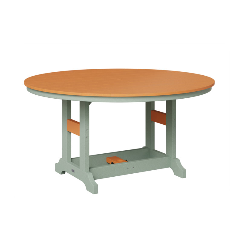 Table de salle à manger ronde Berlin, Écume de mer, écume de mer, Orange mangue