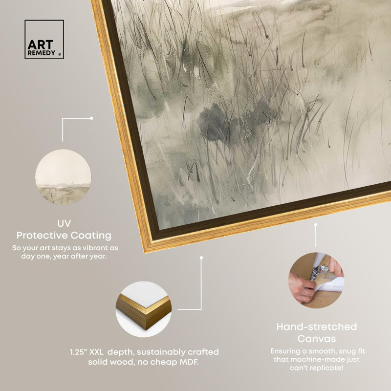 Gaviotas Gold Framed Abstract Canvas Wall Art, 20" x 16"