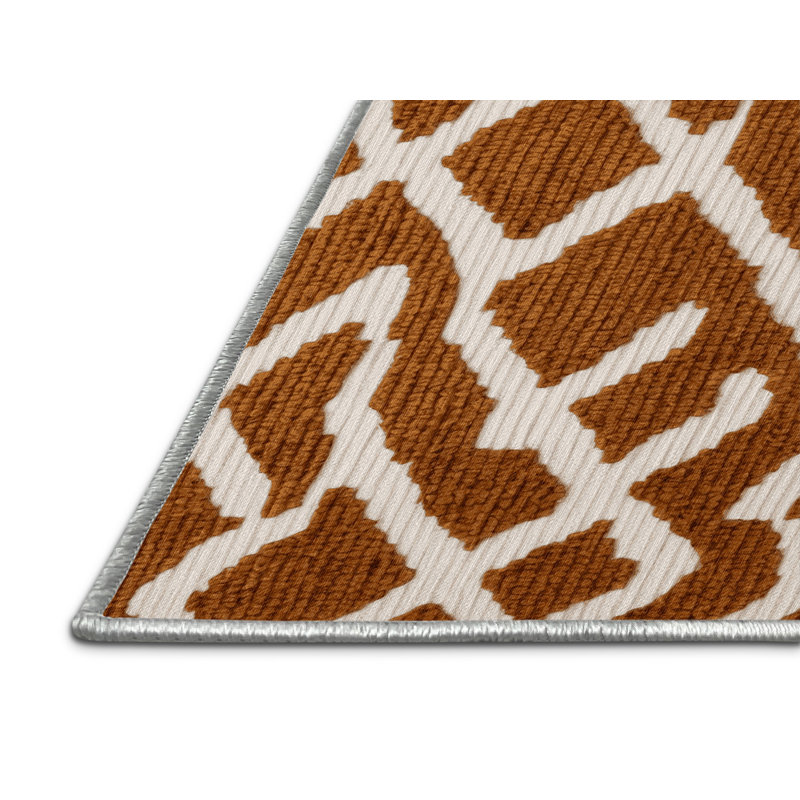Machine Washable Trellis Beige Area Rug, Rectangle 8' x 12'