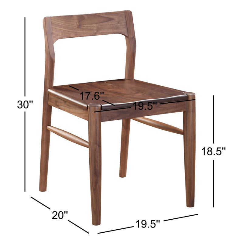 Krieger Solid Wood Slat Back Side Chair, Brown