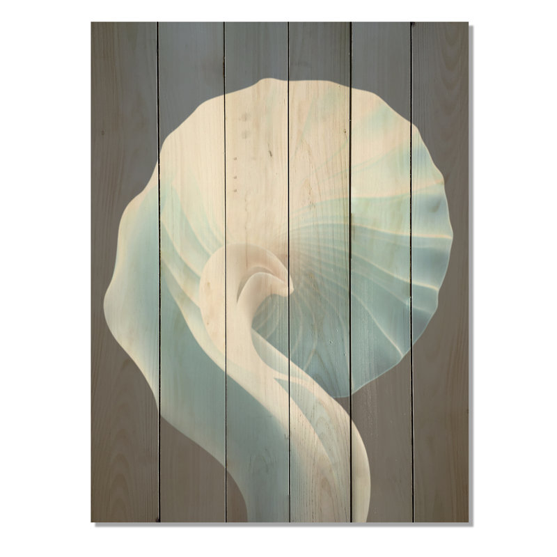 Abîme azur, Nautilus Spiral I - Nautilus, art sur bois de pin naturel, H 20 po x l 10 po