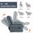Extended Footrest Chenille Power Lift Chair Lay Flat Recliner with Massage and Heating, 350lbs, Hidden Storage -685169662