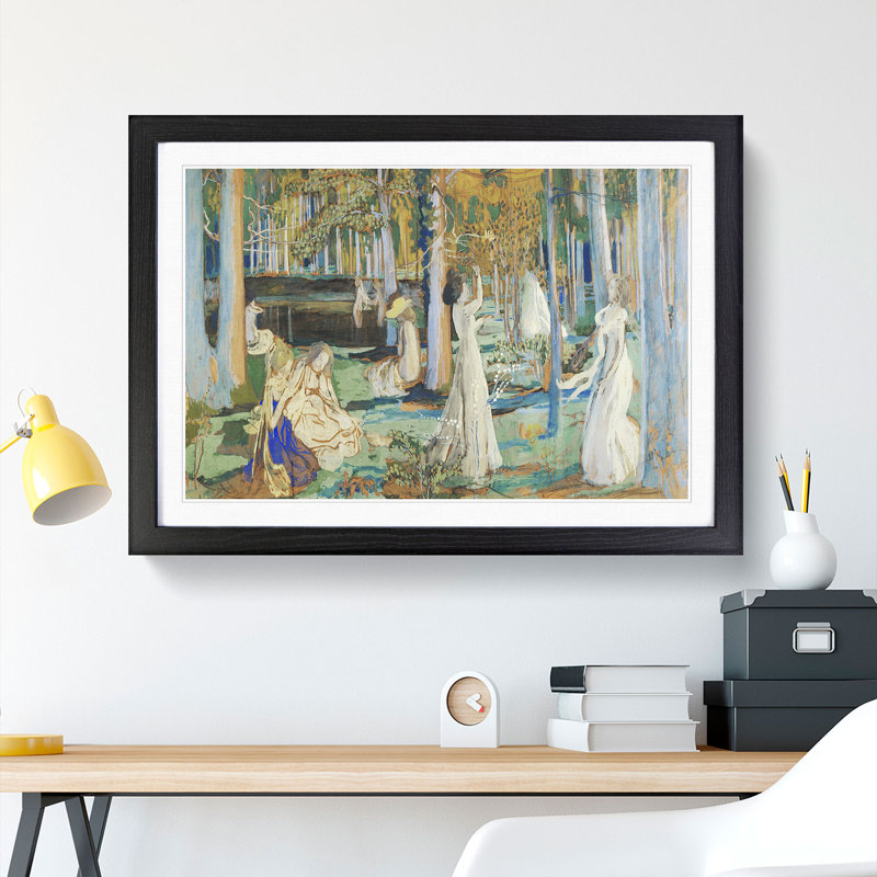 The Sacred Wood by Maurice Denis - Framed Print, 48cm H x 65cm W x 2cm D, Black Framed