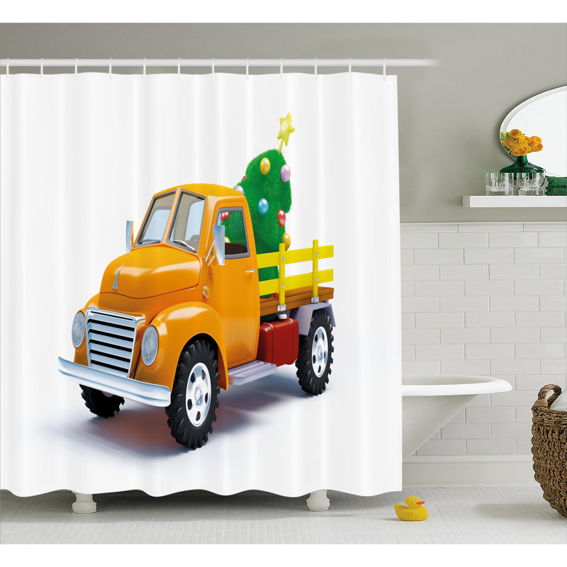 Rideau de douche à chariot simple noël, H 75 po x l 69 po