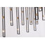 Lustre ajustable industriel moderne à cadre mince noir avec globes DEL en laiton, 15 W, 3000 K