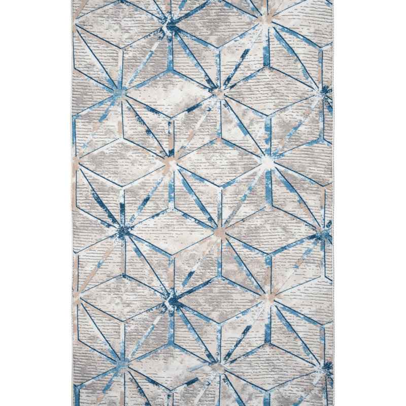 Fricks Geometric Area Rug, Runner 100 x 700cm