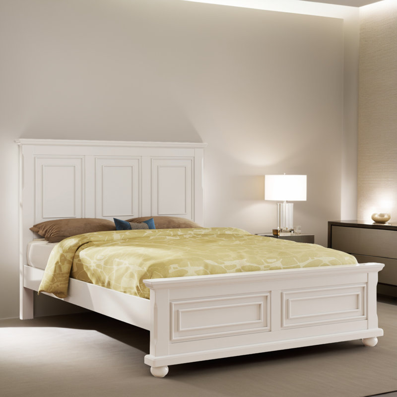 Virginia Wooden Standard Bed with Traditional Tall Headboard, Queen, Brown 