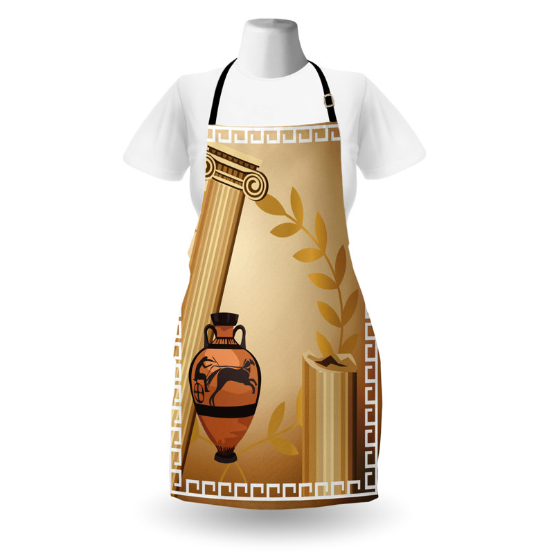 Tablier rétro East Urban Home, cuisine de jardinage, taille adulte, cannelle brun pâle