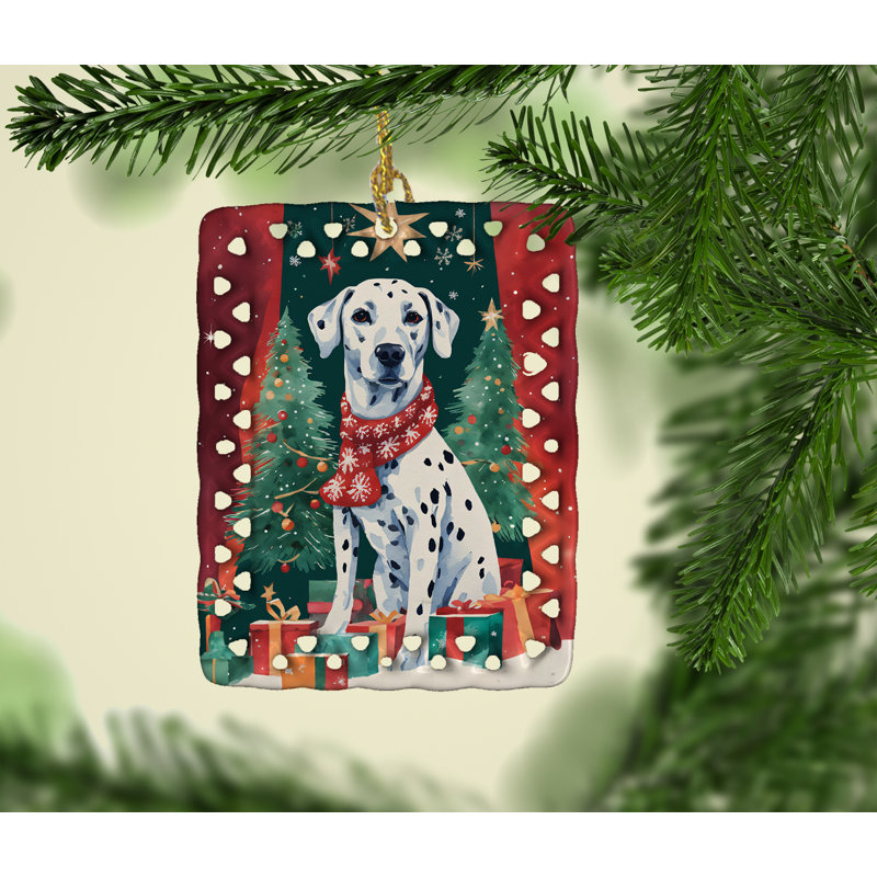 Ornement en porcelaine de Noël dalmatien, Dalmatien 3437