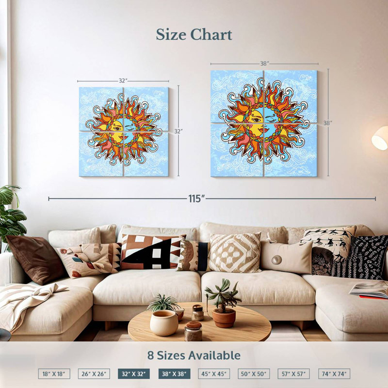 Oberle Cartoon Boho Sun And Moon