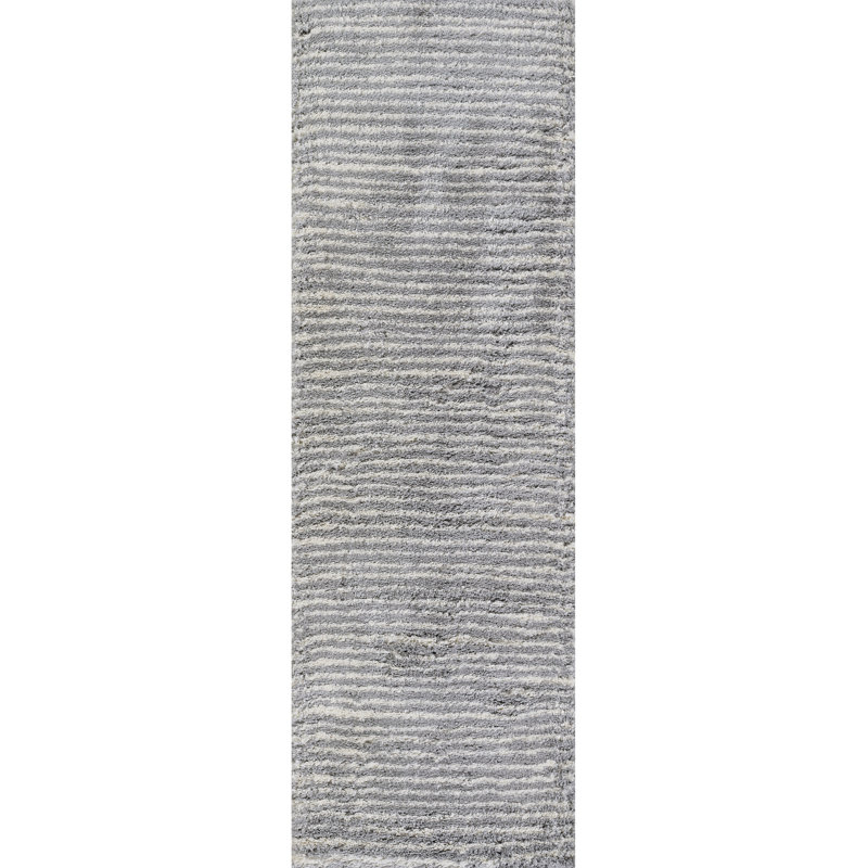 Tapis rayé gris Novogratz By Momeni 7 pi 10 po x 10 pi Rio, Tapis de couloir 2 pi 7 po x 7 pi 11po