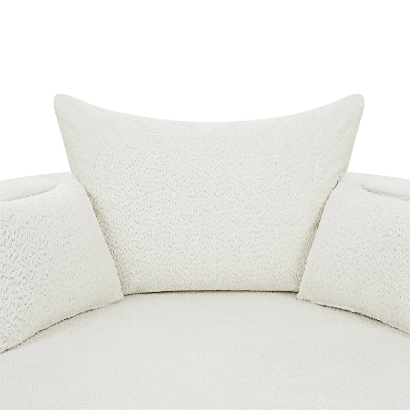 Chaise pivotante ronde avec coussins amovibles, Beige