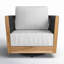 Chaise de patio pivotante en teck Aniston avec coussins Sunbrella®-834810108