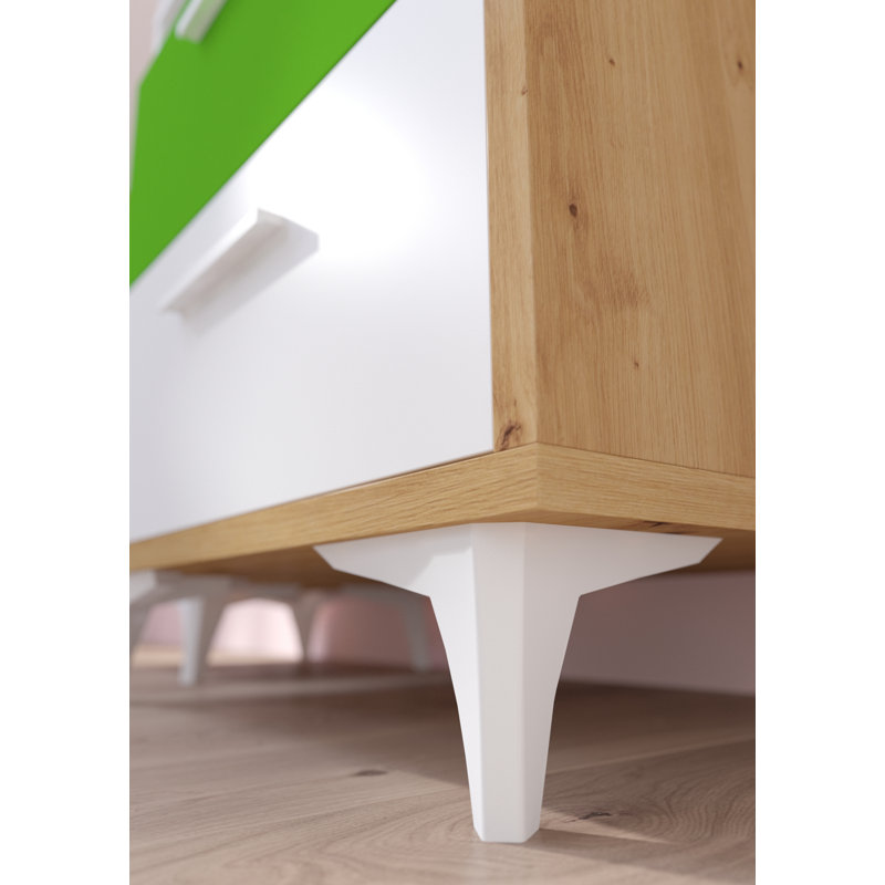 Mazzeo Writing Desk, 76cm H x 105cm W x 57cm D, Green, Right