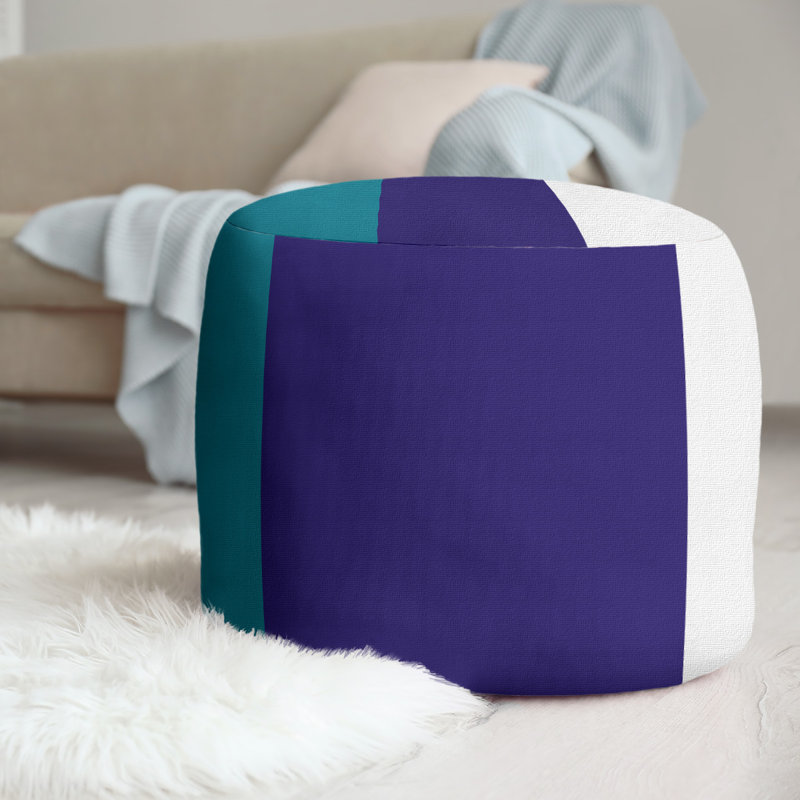 repose-pieds rond 20,5", Mauve foncé / mauve foncé / blanc