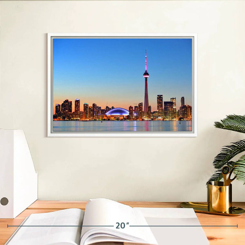 Toronto, Cadre flottant blanc, 13 po x 9 po