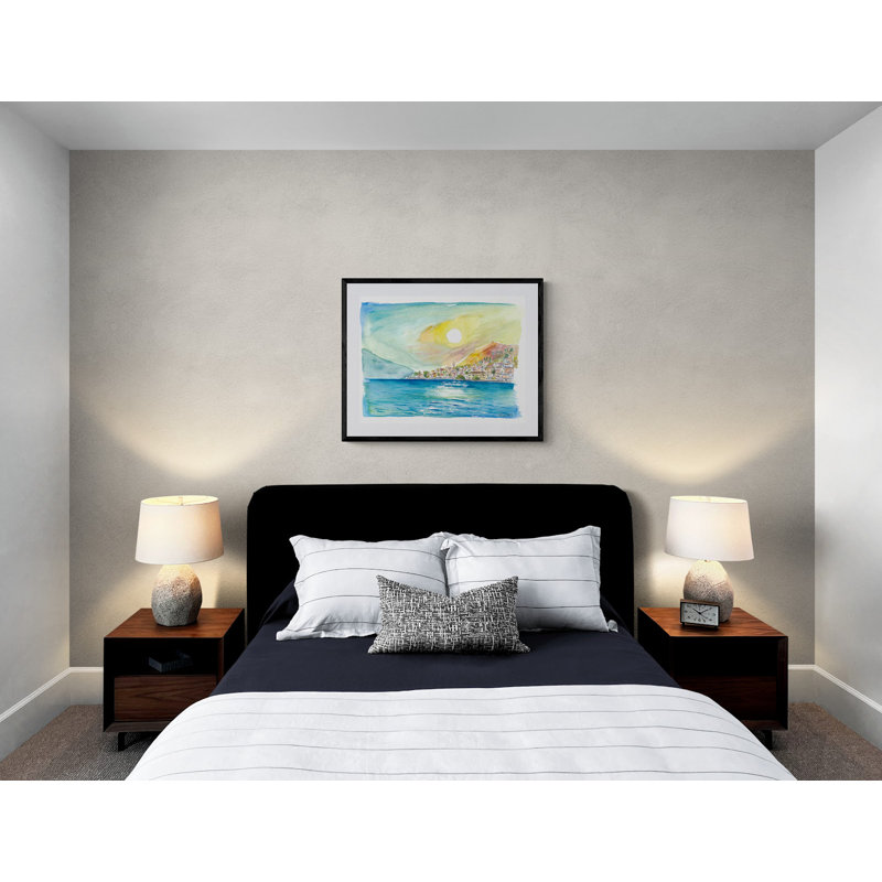 Shimmering Reflections On_Lago Di Garda With Limone Waterfront Print by Martina Bleichner, Wrapped Canvas, 24" H x 32" W
