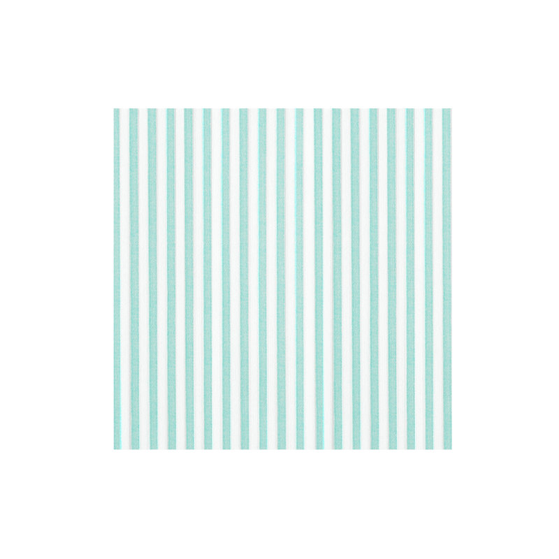 Papersoft Spunlace Striped Square Napkin, Aqua, 16" Square