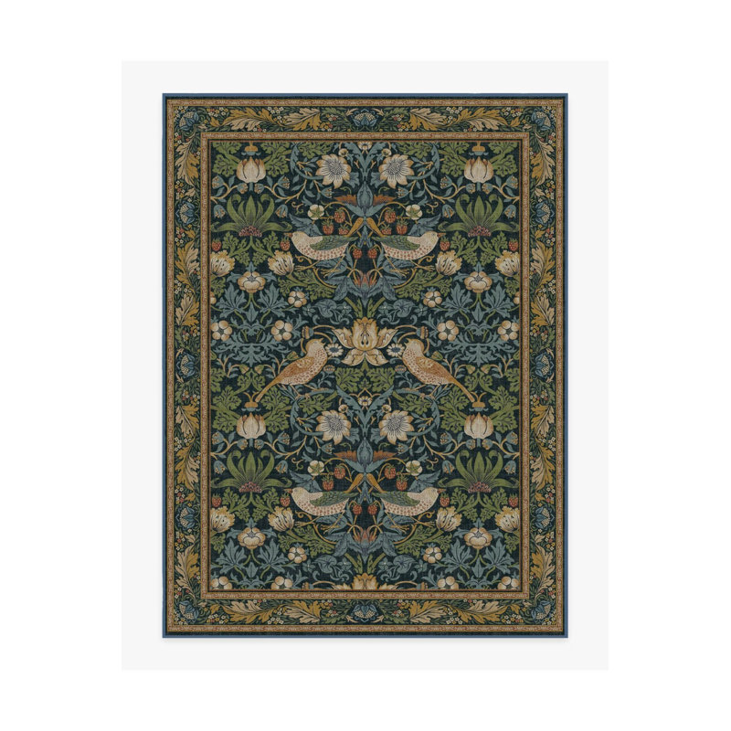 Tapis décoratif à base tissée Nature Beauty Series Bird and Botanical, Rectangle 5 pi x 6 pi 7 po