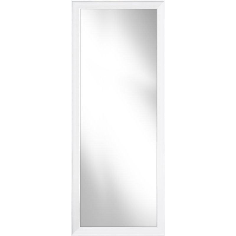 Han Plastic Flat Leaning Mirror, 182 cm H x 72 cm W, White