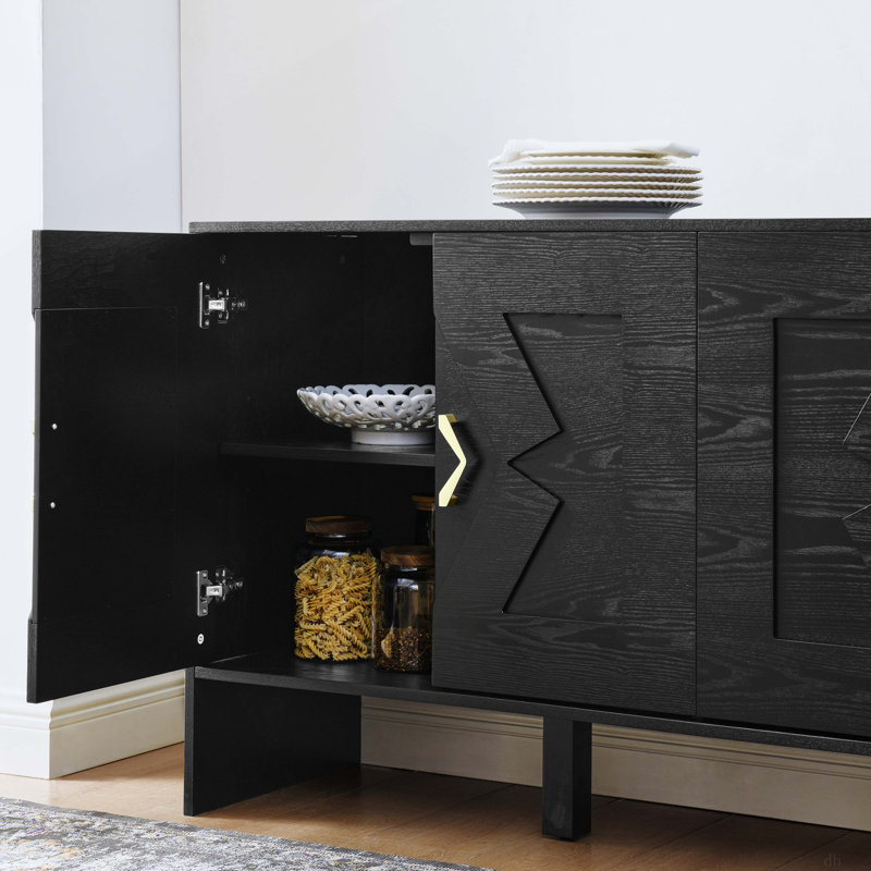 Buffet 60 po Mid Century Modern Buffet, Noir