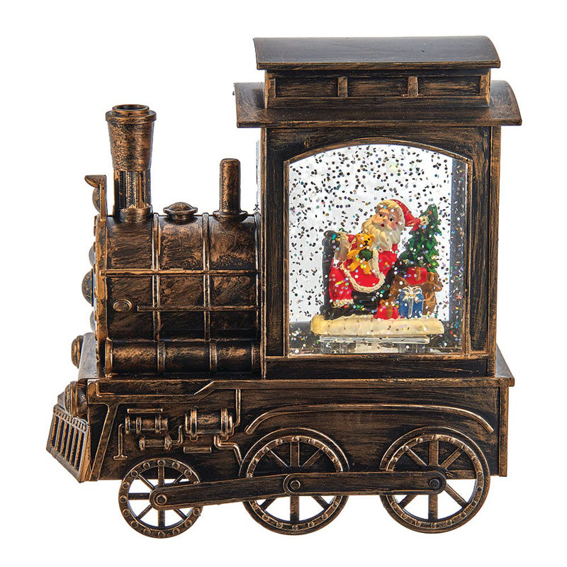 Musical avec train d'eau du Père Noël et projecteur