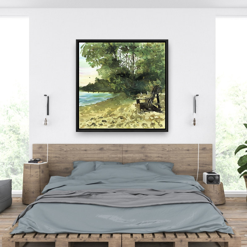 «Day At The Lake» sur toile, H 36 po x l 36 po