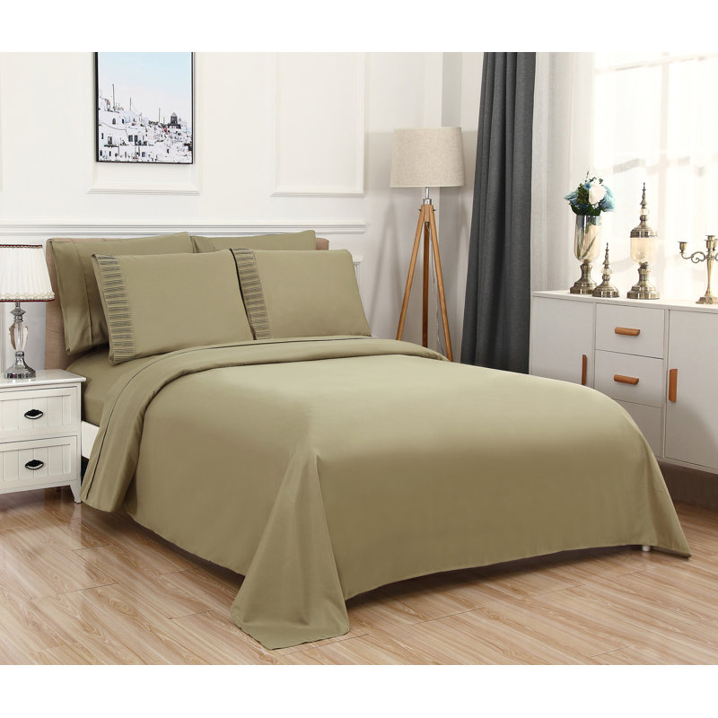 Ensemble de housse de couette 3 pièces avec 2 taies décoratives en rayonne de bambou Bamboo Living, Bleu marine