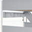 Lit double superposé au-dessus de grand lit double avec escalier à rayures et tablettes latérales, gris-133490563-133490561