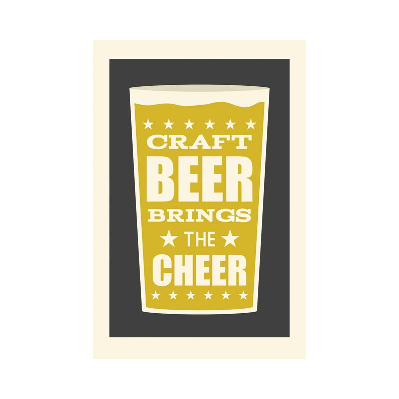 La bière artisanale apporte la joie, H 40 po x l 26 po x P 1,5 po