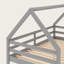 Lit superposé simple au-dessus de simple avec échelle, structure en pin massif, conception de maison de jeu pour enfants, mobilier de chambre peu encombrant-155979062