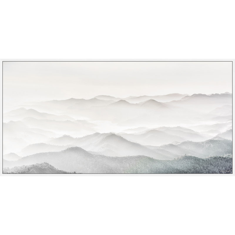 White Mountains - Peinture sur toile avec cadre flottant, L 24 po x H 12 po x P 1,5 po