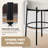 Swivel Upholstered Counter Stool with Metal Frame-1448447079