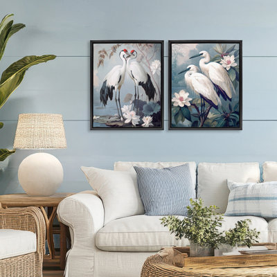 Ensemble de 2 cadres flottants Shore Line Magic Birds, design par Steve Hunziker