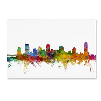 « nashville tennessee horizon », reproduction d’impression sur toile tendue