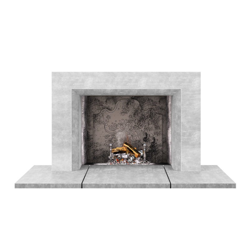 Miami Fireplace Surround, Travertine Gray
