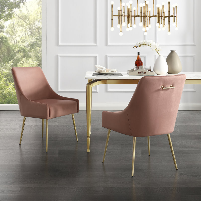 Chaise rembourrée Venema, Or, Rosé