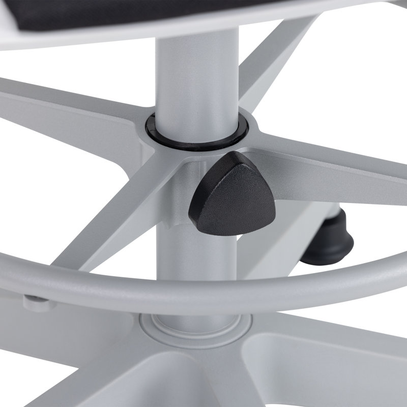 Cascade Adjustable-Height Mobile Drafting Chair With Foot Ring, High Stool With Wheels For Standing Desk Workstation (Set Of 2)