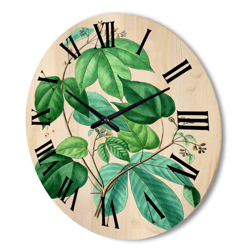 Horloge murale Leaves Plants III, Grand