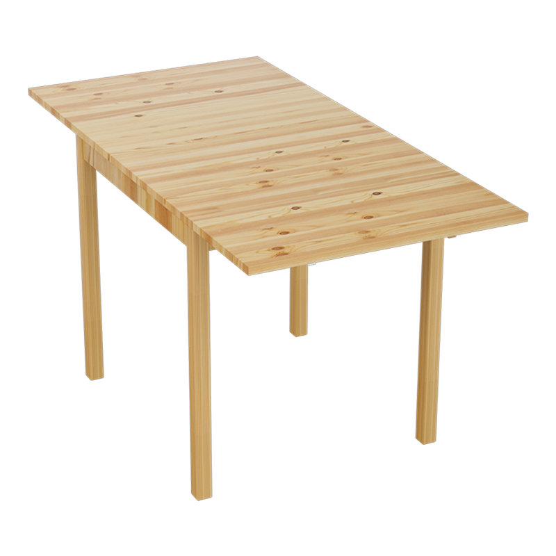 Expandable Rectangular Wooden Dining Table, Natural