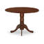 L'ensemble 5 pièces de table et chaises de cuisine comprend une table de salle à manger ronde avec Dropleaf et 4 chaises de salle à manger Parson en tissu de café, 42 x 42 pouces, acajou-242546787-242546788-242546789