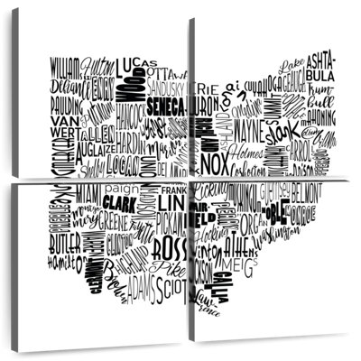 Carte de Aliaz, Ohio, typographie