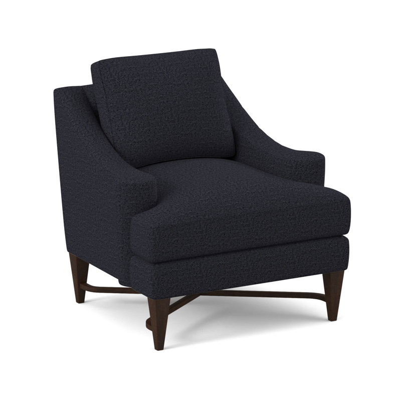 Foxtrot Upholstered Armchair, American Walnut, Venice Navy