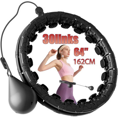 Weighted Infinity Exercise Hoop – 64in 30 Links Smart Hoop For Adult Weight Loss, Adjustable Size, Detachable Links, Massage Nodes