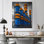Art mural bleu et jaune de production - usines