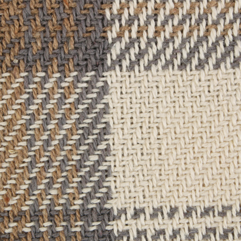 Black and Off-White Plaid Cotton Throw Blanket