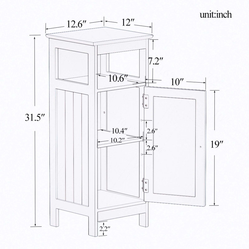 Freestanding Single Door Storage Cabinet With Open Shelf And Adjustable Shelf For Versatile Use In Home
