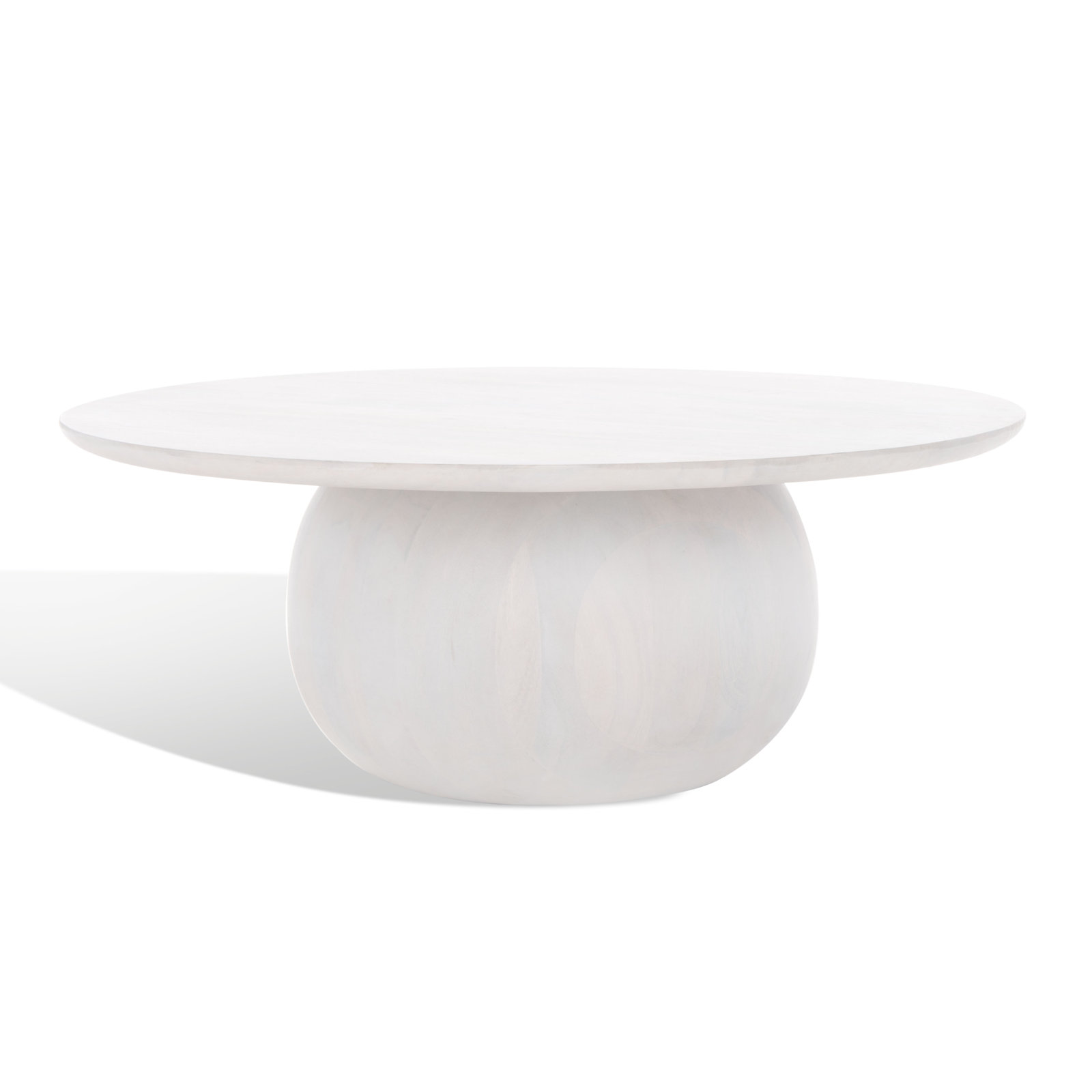 Iver Solid Wood Single Coffee Table, White Wash