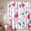 Rideau de douche imperméable Watercolor Palm Flamingo Tropics