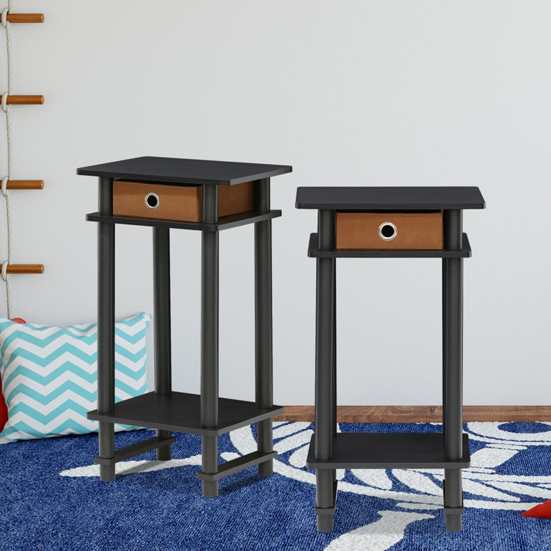 Table de bout avec rangement Asid, Noir / espresso
